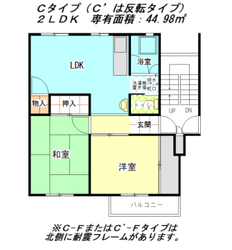 香里三井B団地　17棟の物件間取画像